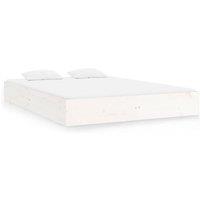 Berkfield Home Bed Frame White Solid Wood 120x200 cm | Size: Small Double