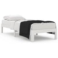Berkfield Home Bed Frame White Solid Wood 75x190 cm Small Single