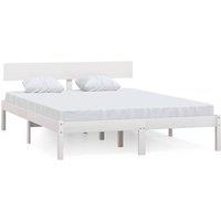 Berkfield Home Bed Frame White Solid Wood Pine 120x200 cm | Size: Small Double