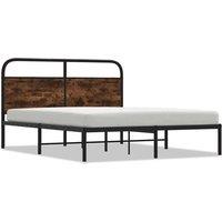 Berkfield Home Bed Frame Without Mattress 150x200 cm King Size Smoked Oak Wood in Brown