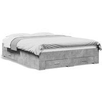 Berkfield Home Bed Frame w/Drawers Frame Concrete Grey 120x190 cm Small Double