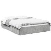 Berkfield Home Bed Frame w/Drawers Frame Concrete Grey 150x200 cm King Size