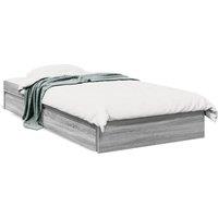 Berkfield Home Bed Frame w/Drawers Frame Grey Sonoma 75x190 cm Small Single