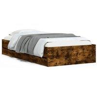 Berkfield Home Bed Frame w/Drawers Frame Smoked Oak 75x190 cm Small Single in Brown