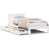 Berkfield Home Bed Frame with Drawers without Mattress White 90x200 cm