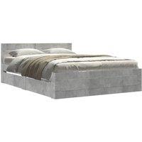 Berkfield Home Bed Frame with Headboard Frame Concrete Grey 120x190 cm Small Double