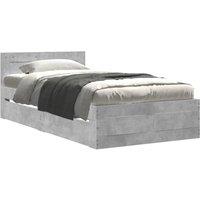 Berkfield Home Bed Frame with Headboard Frame Concrete Grey 75x190 cm Small Single