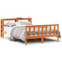 Berkfield Home Bed Frame with Headboard Frame Wax Brown 120x190 cm Small Double