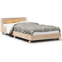 Berkfield Home Bed Frame without Mattress 90x190 cm Single Solid Wood Pine in Brown