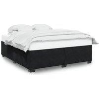 Berkfield Home Bed Frame without Mattress Black Super King Velvet in Black | Size: Super King