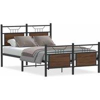 Berkfield Home Bed Frame Frame Brown Oak 120x190 cm Small Double Wood