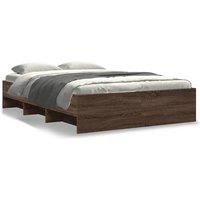 Berkfield Home Bed Frame Frame Brown Oak 120x190 cm Small Double Wood