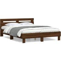 Berkfield Home Bed Frame without Mattress Brown Oak 140x200 cm