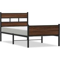 Berkfield Home Bed Frame Frame Brown Oak 75x190 cm Small Single Wood