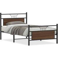 Berkfield Home Bed Frame without Mattress Brown Oak 100x200 cm Engineered Wood