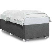 Berkfield Home Bed Frame without Mattress Dark Grey Single Fabric in Grey | Size: Single