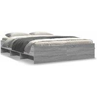 Berkfield Home Bed Frame Frame Grey Sonoma 150x200 cm King Size Wood