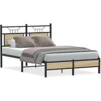 Berkfield Home Bed Frame Frame Sonoma Oak 120x190 cm Small Double Wood in Brown