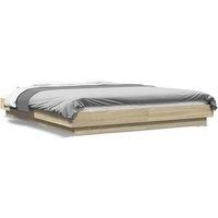 Berkfield Home Bed Frame without Mattress Sonoma Oak 150x200 cm King Size in Brown