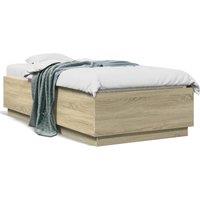 Berkfield Home Bed Frame without Mattress Sonoma Oak 75x190 cm Small Single in Brown
