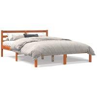 Berkfield Home Bed Frame Frame Wax Brown 120x190 cm Small Double Solid Wood Pine