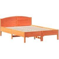 Berkfield Home Bed Frame Frame Wax Brown 120x190 cm Small Double Solid Wood Pine