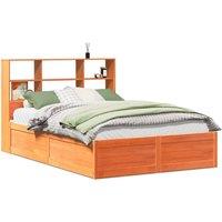 Berkfield Home Bed Frame without Mattress Wax Brown 140x190 cm Solid Wood Pine