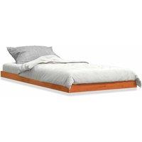 Berkfield Home Bed Frame Frame Wax Brown 75x190 cm Small Single Solid Wood Pine
