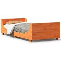 Berkfield Home Bed Frame without Mattress Wax Brown 90x200 cm Solid Wood Pine