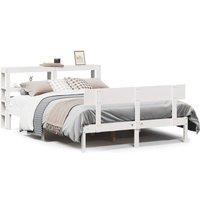 Berkfield Home Bed Frame Frame White 120x190 cm Small Double Solid Wood Pine