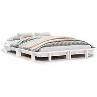 Berkfield Home Bed Frame Frame White 120x190 cm Small Double Solid Wood Pine