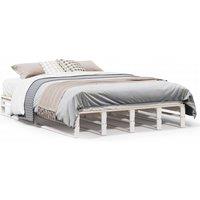 Berkfield Home Bed Frame Frame White 120x190 cm Small Double Solid Wood Pine