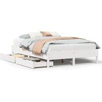 Berkfield Home Bed Frame Frame White 120x190 cm Small Double Solid Wood Pine
