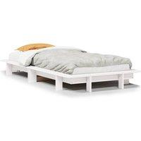 Berkfield Home Bed Frame Frame White 75x190 cm Small Single Solid Wood Pine
