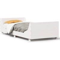 Berkfield Home Bed Frame Frame White 75x190 cm Small Single Solid Wood Pine