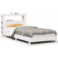 Berkfield Home Bed Frame Frame White 75x190 cm Small Single Solid Wood Pine
