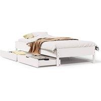 Berkfield Home Bed Frame Frame White 75x190 cm Small Single Solid Wood Pine