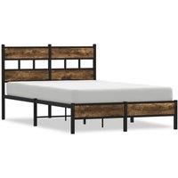 Berkfield Home Bed Frame Frame with Headboard Sonoma Oak 120x190 cm Small Double in Brown
