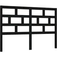 Berkfield Home Bed Headboard Black 141x4x100 cm Solid Wood Pine | Size: 141 x 4 x 100 cm