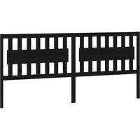 Berkfield Home Bed Headboard Black 205.5x4x100 cm Solid Wood Pine
