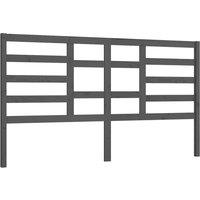 Berkfield Home Bed Headboard Grey 206x4x104 cm Solid Wood Pine | Size: 206 x 4 x 104 cm