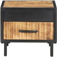 Berkfield Home Bedside Cabinet 40x40x35 cm Rough Mango Wood in Brown | Size: 40 x 40 x 35 cm