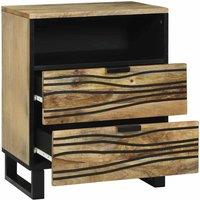 Berkfield Home Bedside Cabinet - 50x33x60 cm, Crafted from Solid Mango Wood in Brown | Size: 50 x 33 x 60 cm