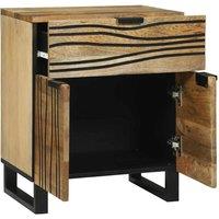 Berkfield Home Bedside Cabinet 50x33x60 cm Solid Wood Mango in Brown | Size: 50 x 33 x 60 cm