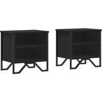 Berkfield Home Bedside Cabinet Black 2 pcs 40x30x40 cm Engineered Wood | Size: 40 x 30 x 40 cm