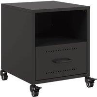 Berkfield Home Bedside Cabinet Black 36x39x43.5 cm Steel