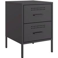 Berkfield Home Bedside Cabinet Black 36x39x50.5 cm Steel