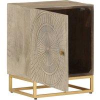 Berkfield Home Bedside Cabinet 40x30x50 cm Solid Wood Mango & Iron in Brown | Size: 40 x 30 x 50 cm
