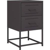 Berkfield Home Bedside Cabinet Black 36x39x60.5 cm Steel