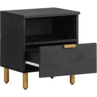 Berkfield Home Bedside Cabinet Black 40x33x46 cm Engineered Wood | Size: 40 x 33 x 46 cm